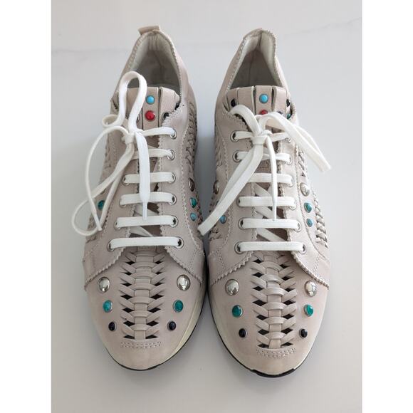 Free People Collection Orbit Embellished Platform Sneakers Beaded Women’s Sz 8.5 - Picture 4 of 10